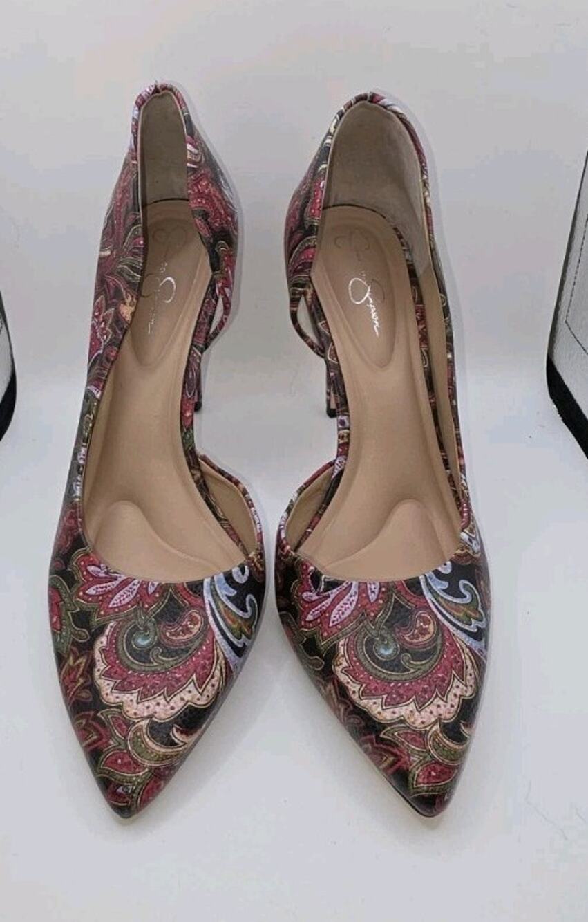 Jessica Simpson Multicolor Paisley Pointed Toe Stiletto Pumps Women's 8.5